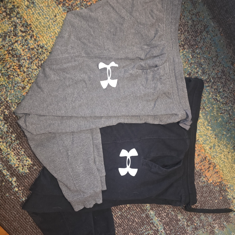 Under Armour Gray and Black Track Joggers Pair